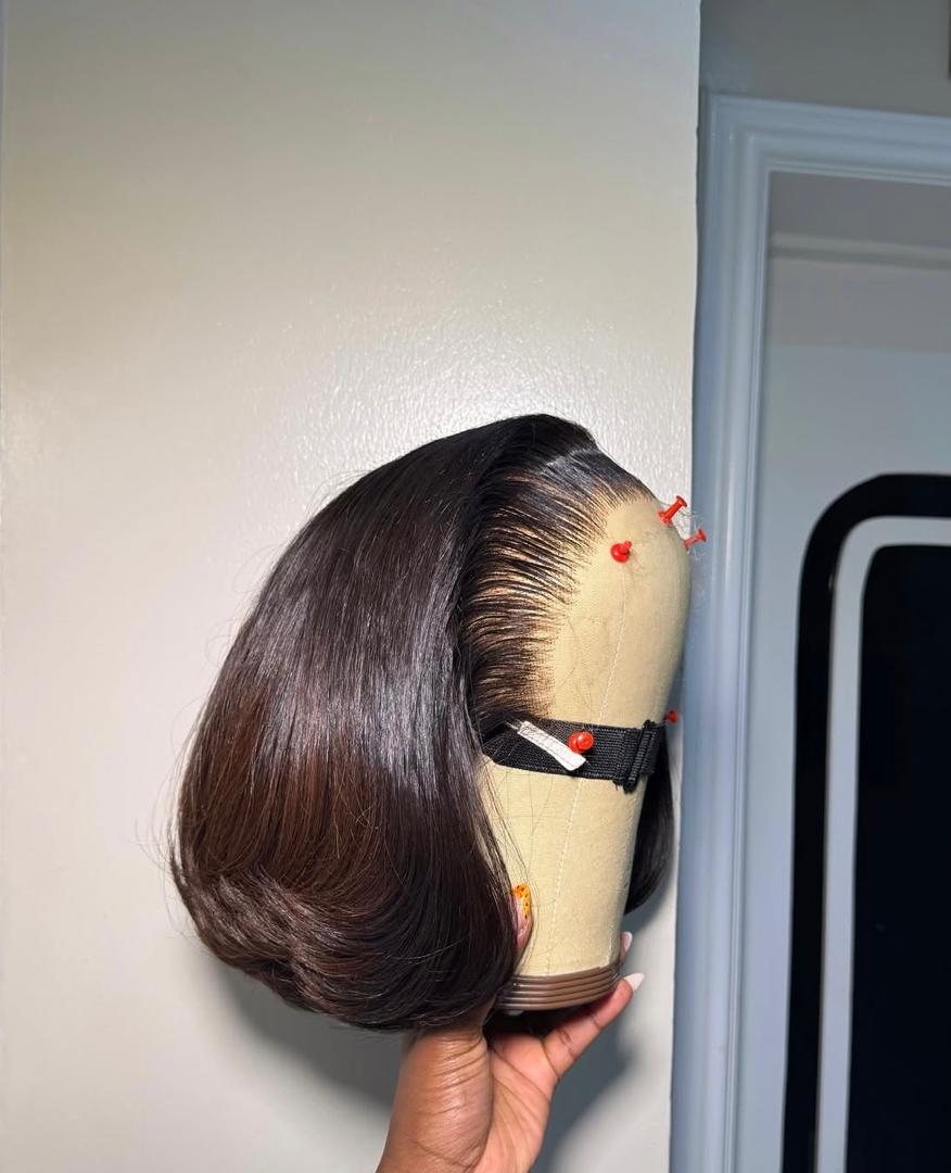 Perruque Raw hair SDD, taille 10, marron et châtain foncé, sur frontale HD — vue 2