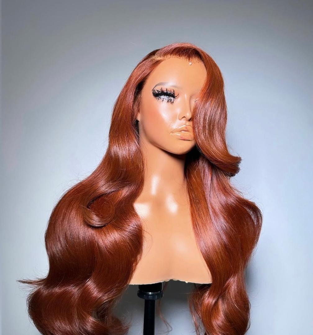 Perruque SDD couleur copper, taille 24, sur frontale swiss lace — vue 2